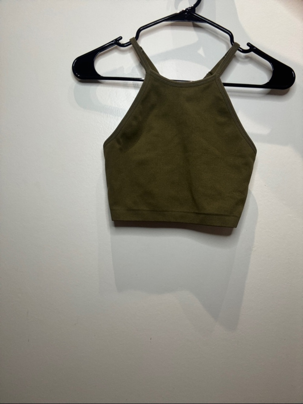 Forever 21 Olive Green High Neck Crop Tank